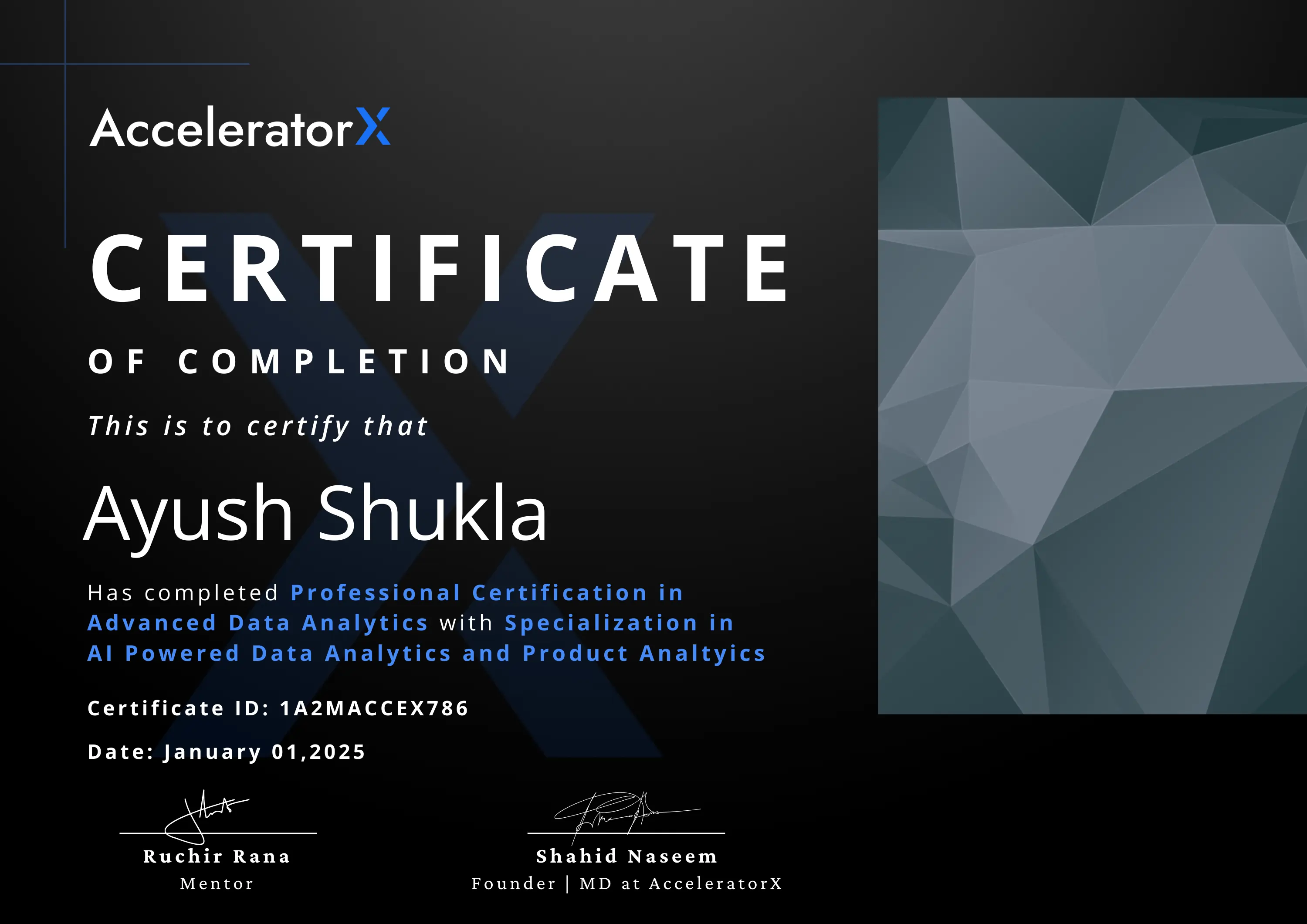 Data Analytics Certificate