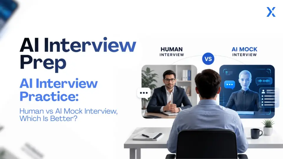 AI interview practice compared with a human mock interview.